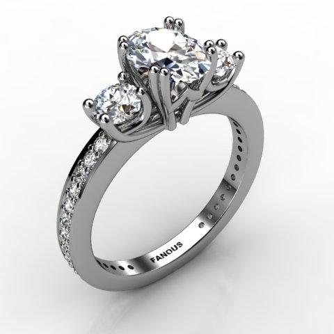 18k White Gold Engagement Ring 0.784ct - 0200826-18kw