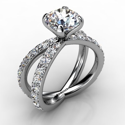 18k White Gold Engagement Ring 1.34ct - 0201009-18kw