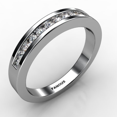 18k White Gold Wedding Band 0.311cts SKU: 0300756-18kw